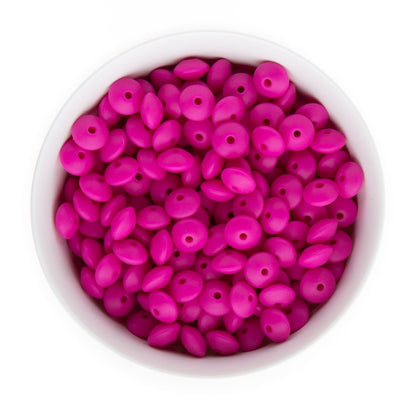 Silicone Shape Beads Saucers Fuchsia from Cara & Co Craft Supply