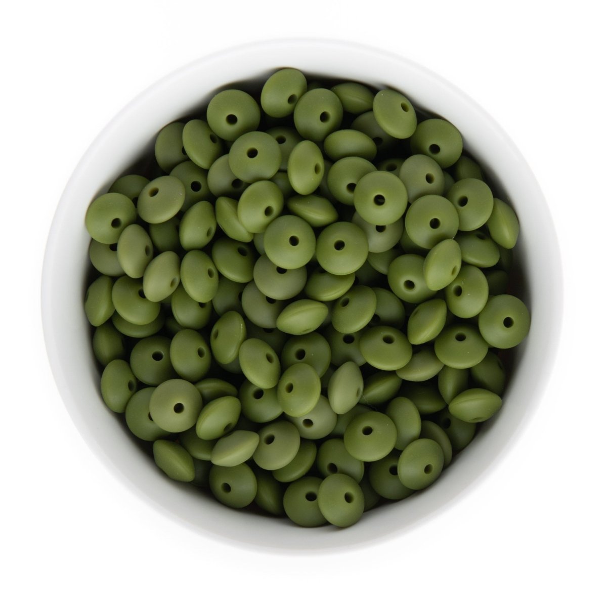 Silicone Shape Beads Saucers Olive Green from Cara & Co Craft Supply