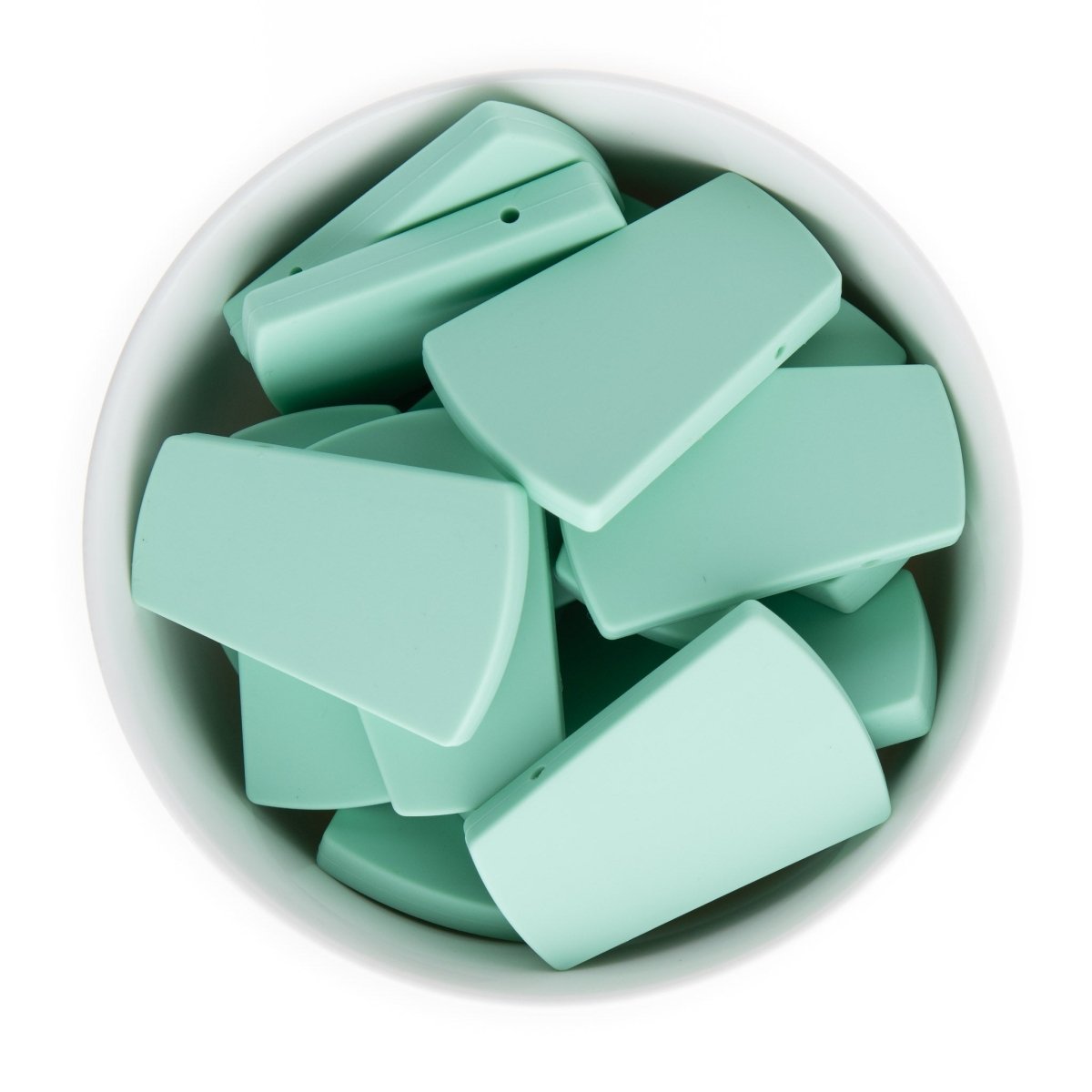 Silicone Shape Beads Trapezoids Mint from Cara & Co Craft Supply