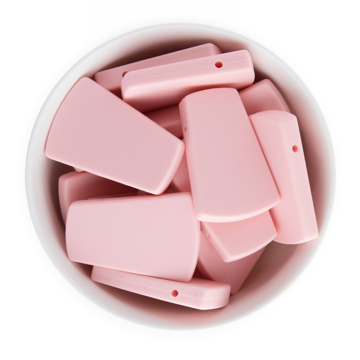 Silicone Shape Beads Trapezoids Soft Pink from Cara & Co Craft Supply