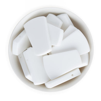 Silicone Shape Beads Trapezoids White from Cara & Co Craft Supply