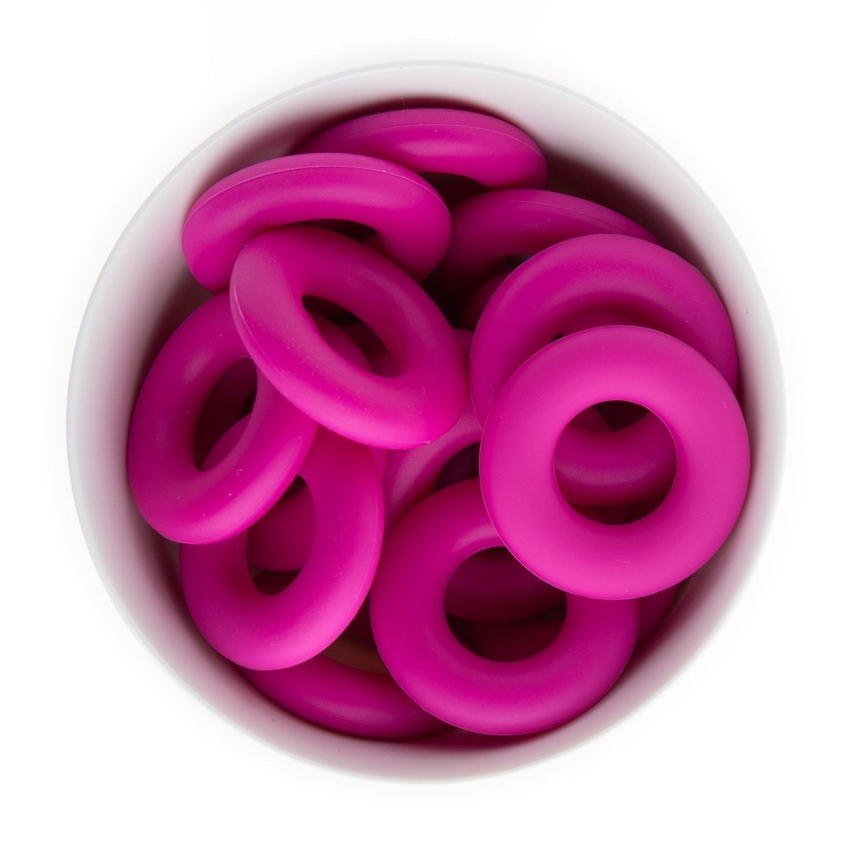 Silicone Teethers and Pendants Donuts Fuchsia from Cara & Co Craft Supply