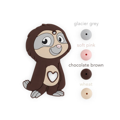 Silicone Teethers and Pendants Sloths Salted Caramel from Cara & Co Craft Supply