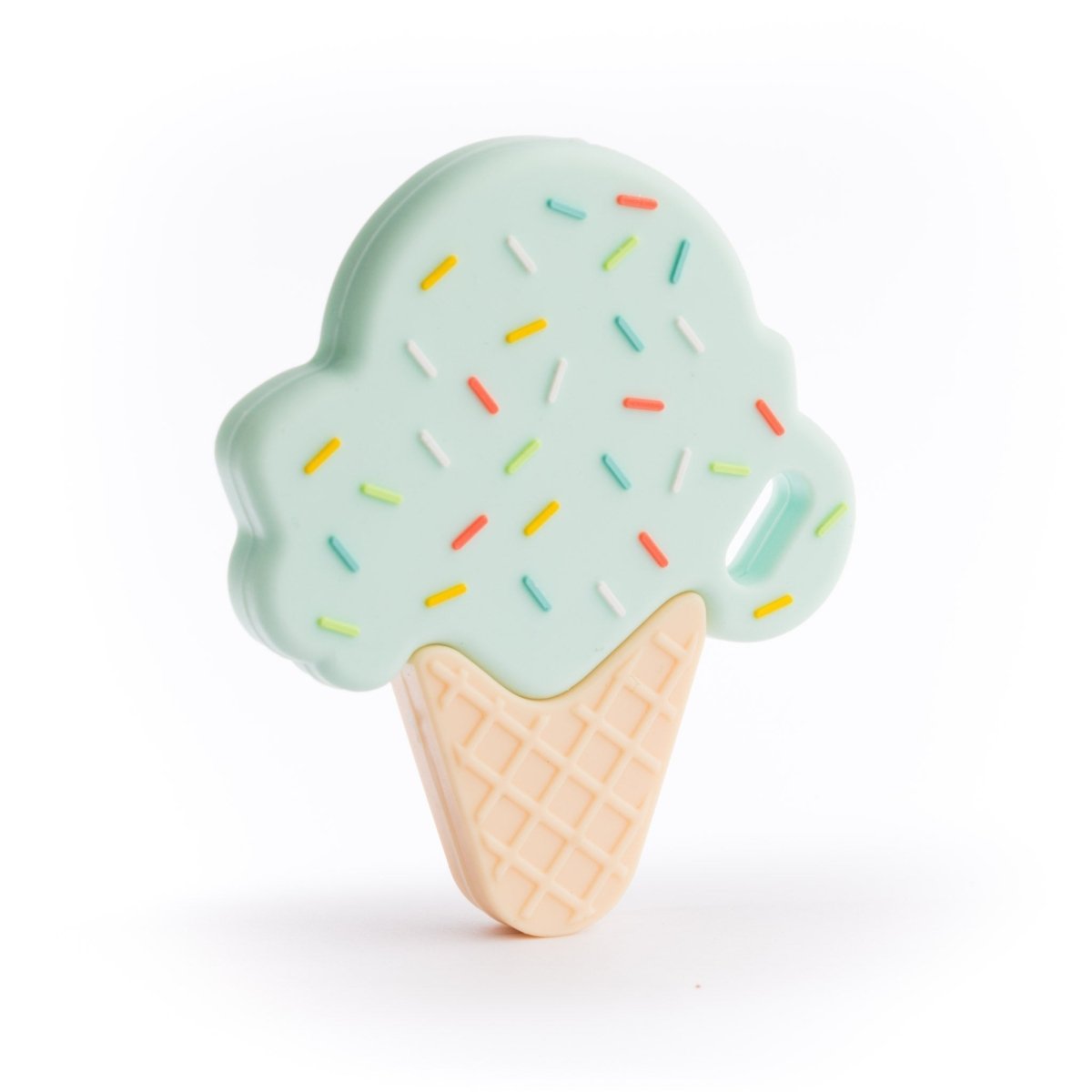 Silicone Teethers and Pendants Sprinkle Ice Cream Cones Mint from Cara & Co Craft Supply