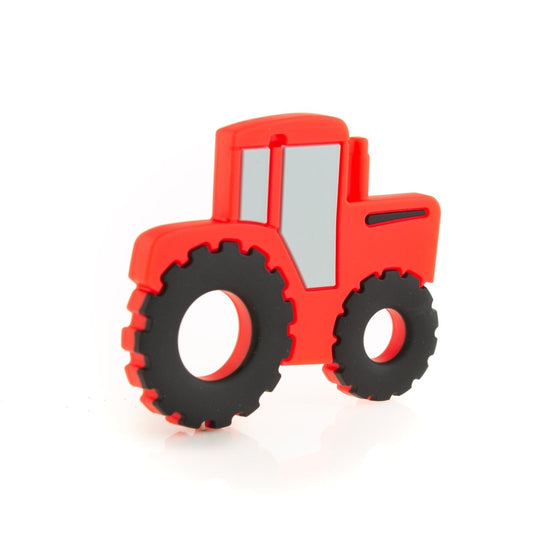 Silicone Teethers and Pendants Tractors Bright Red from Cara & Co Craft Supply