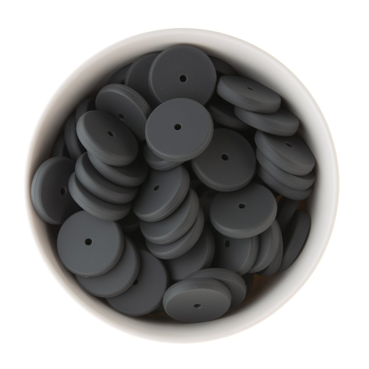 Spacer Beads Coins Charcoal Grey from Cara & Co Craft Supply