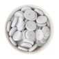 Spacer Beads Coins Speckled White from Cara & Co Craft Supply