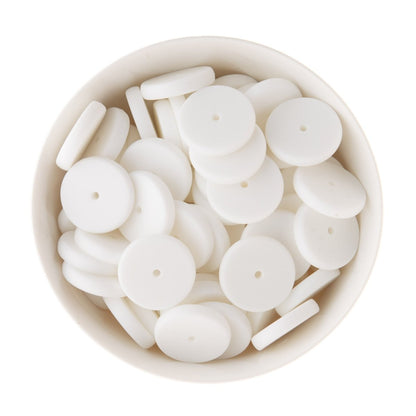 Spacer Beads Coins White from Cara & Co Craft Supply