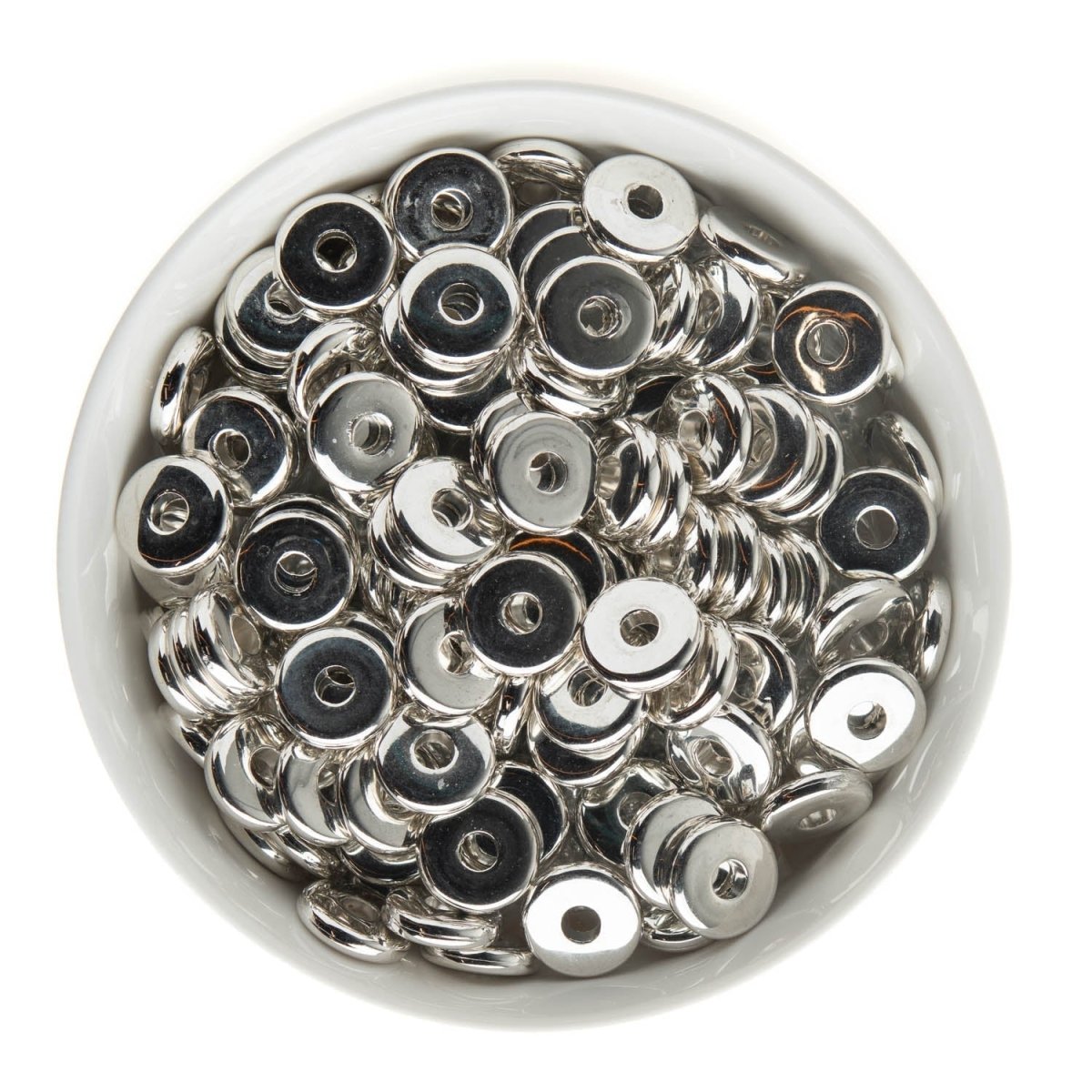 Spacer Beads Flat Disc 15mm Silver from Cara & Co Craft Supply