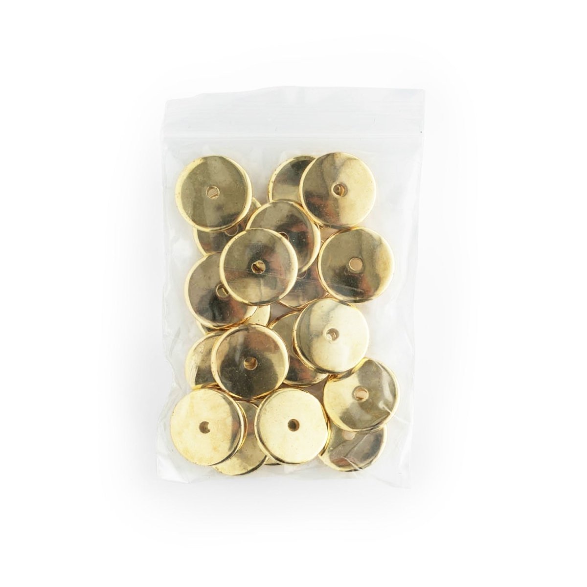 Spacer Beads Flat Disc 18mm Gold from Cara & Co Craft Supply
