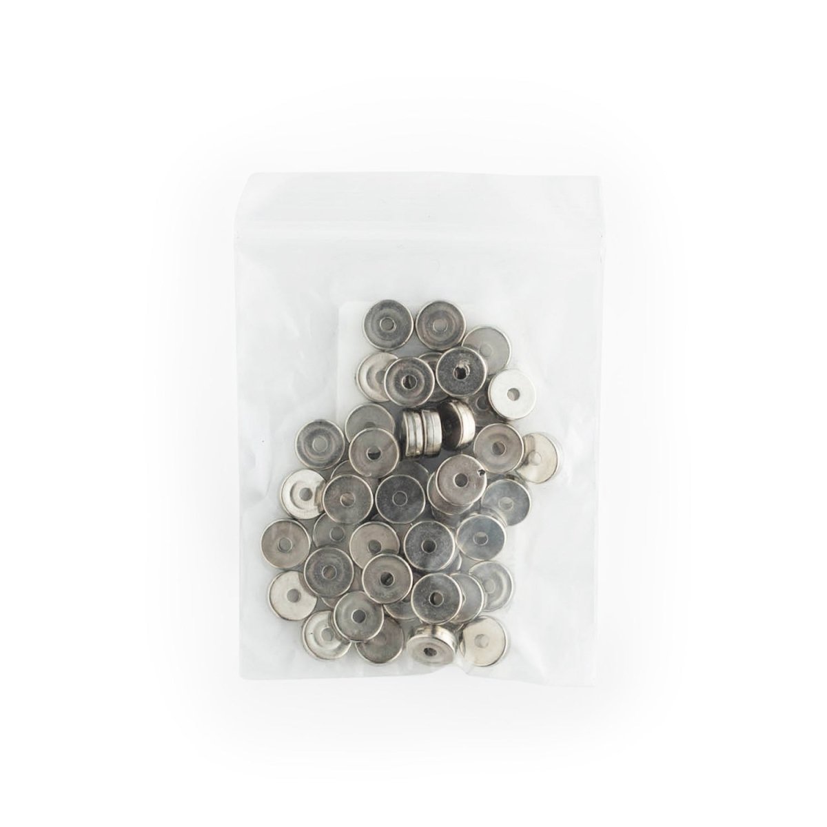 Spacer Beads Flat Disc 8mm Silver from Cara & Co Craft Supply