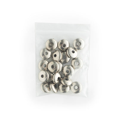 Spacer Beads Saucer 13mm Silver from Cara & Co Craft Supply
