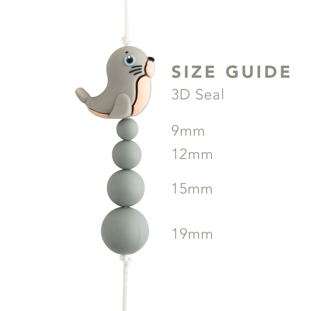 3D Seal Silicone Focal Bead for crafting from Cara & Co Craft Supply