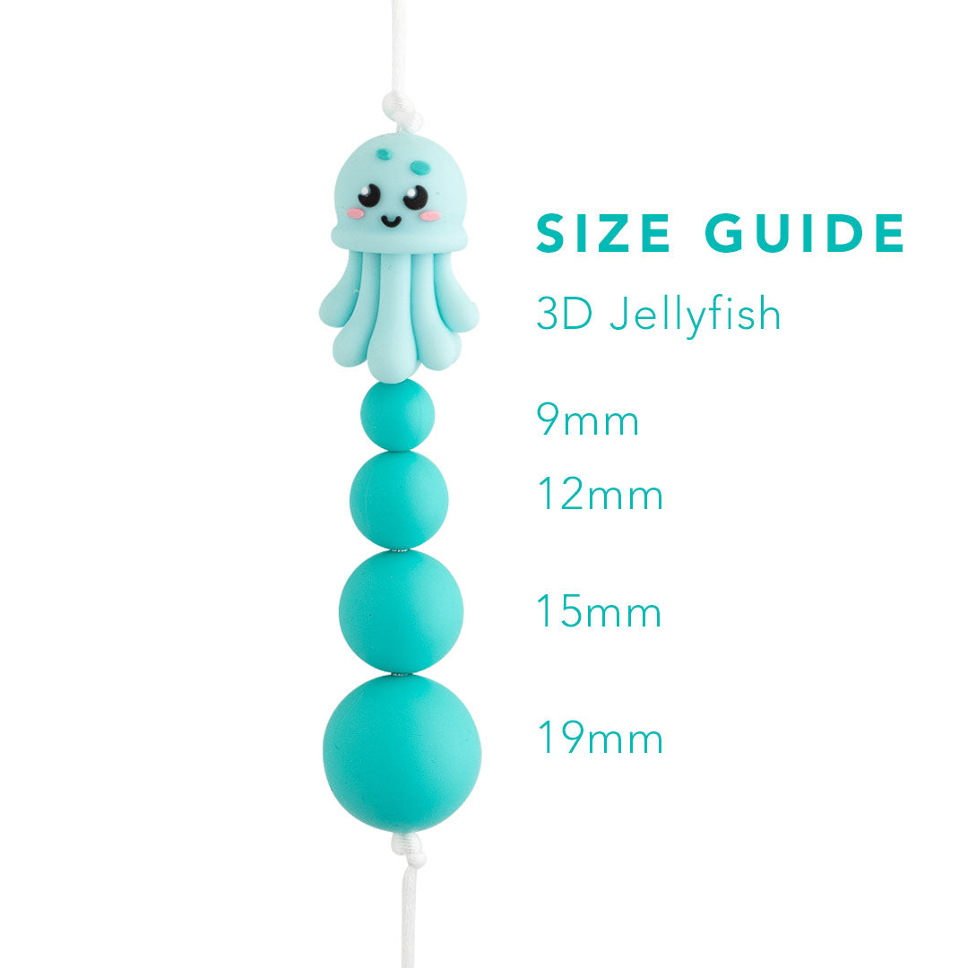 3D Jellyfish Silicone Focal Bead for crafting from Cara & Co craft supply