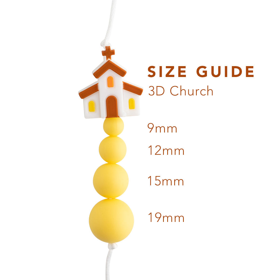 3D Church Silicone Focal Bead for crafting from Cara & Co Crafting Supply