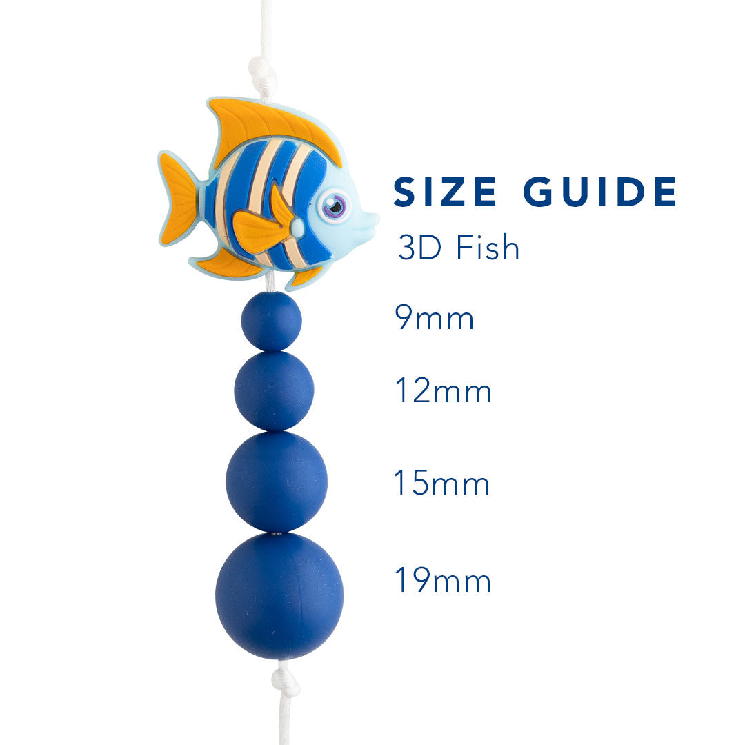 3D Fish Silicone Focal Bead for crafting from Cara & Co Craft Supply