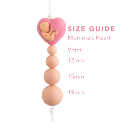 Momma's Heart Silicone Focal Beads for crafting from Cara & Co Crafting Supplies