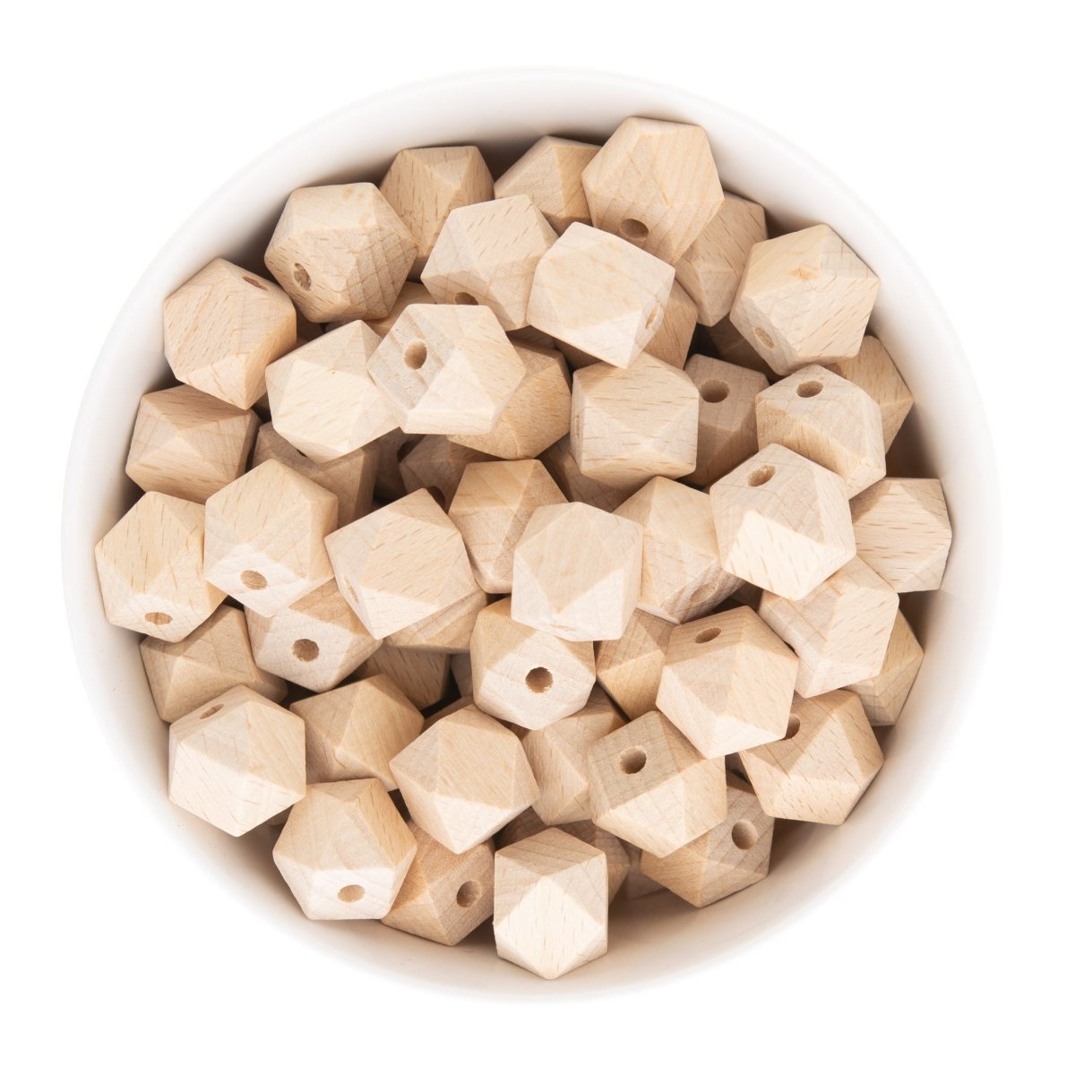 Wood Beads Hexagon - Beech Wood 14mm from Cara & Co Craft Supply