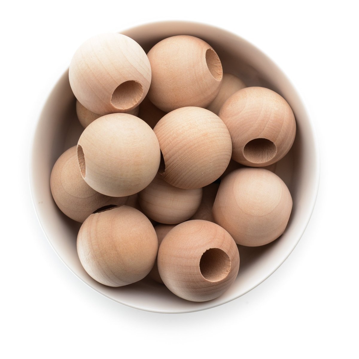 Wood Beads Maple Wood 1.25" (13mm hole) from Cara & Co Craft Supply