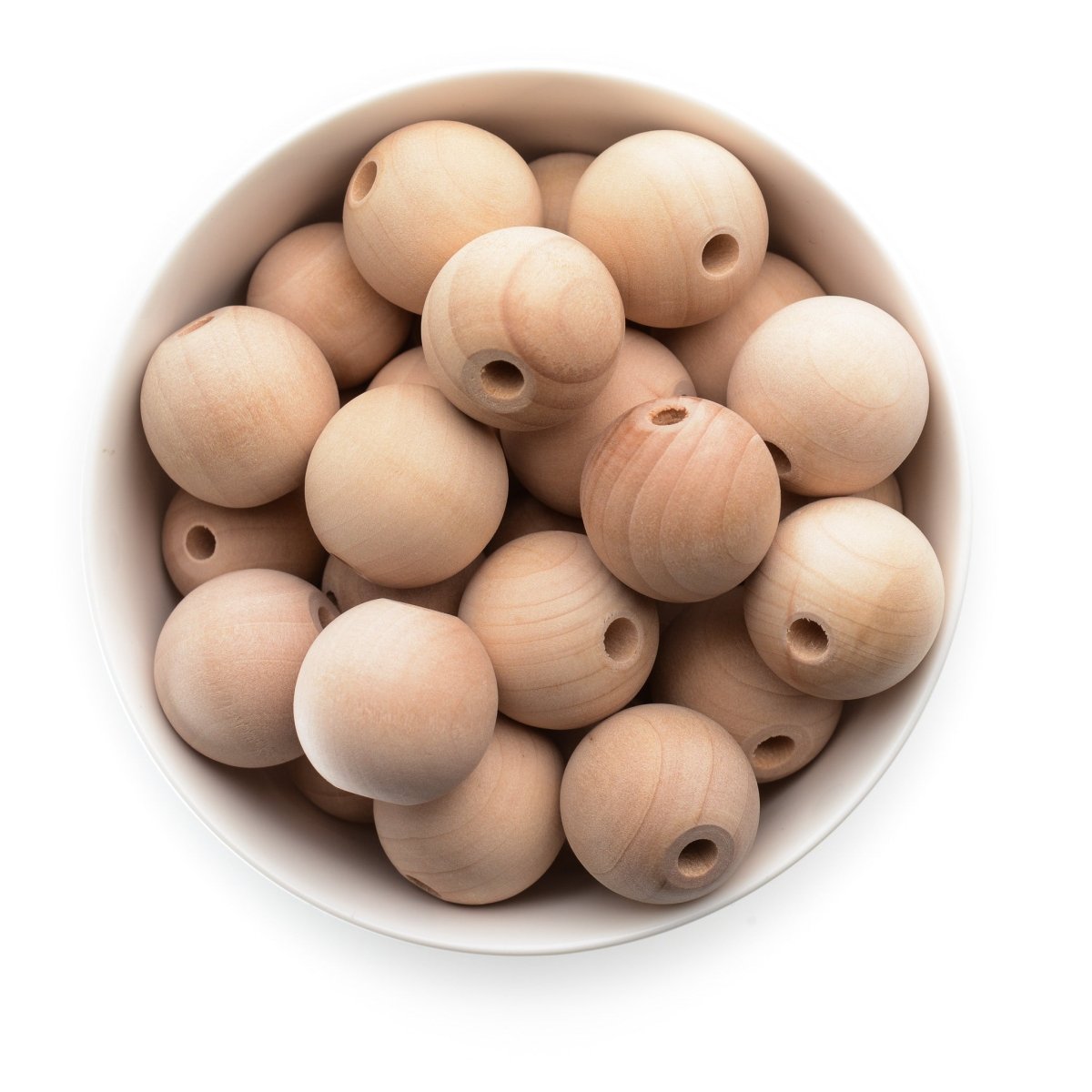 Wood Beads Maple Wood 25mm from Cara & Co Craft Supply